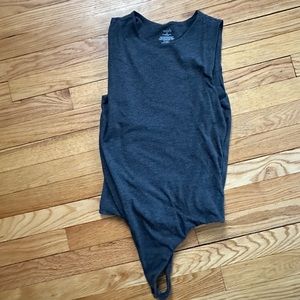Nuuds Heather gray classic crew tank bodysuit size medium
